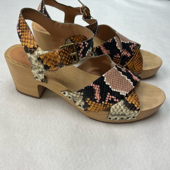 Madewell Womens Johanna Crisscross Snake Leather Clog Sandals Size 7.5 - Picture 3 of 7